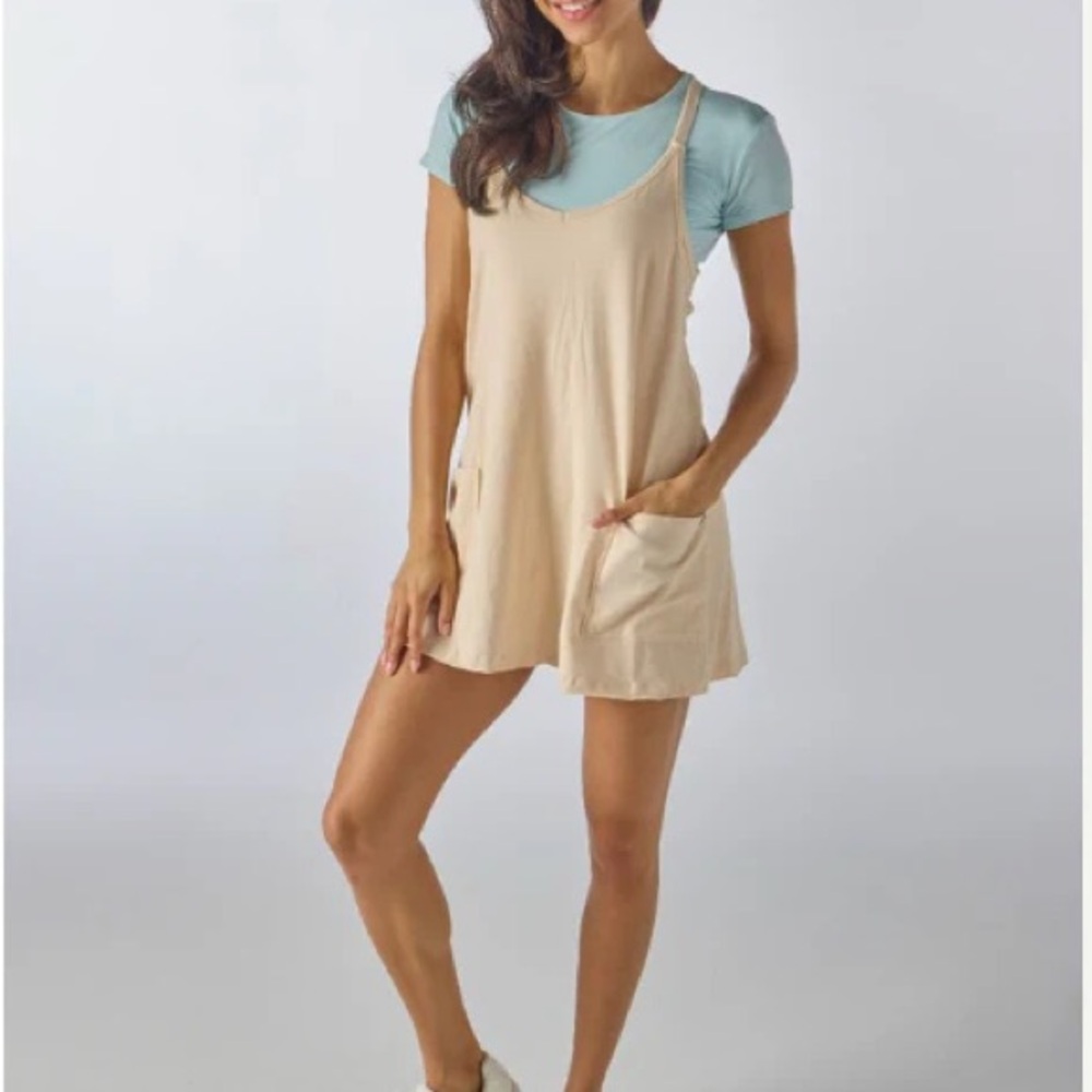Simply Southern Skort Mini Dress Romper Butter Yellow Granola Activewear Picnic